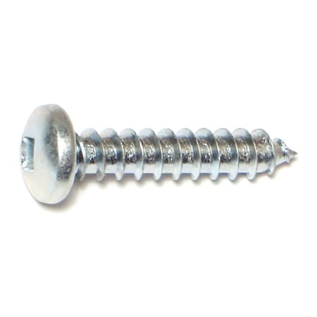 Midwest Fastener Sheet Metal Screw, #14 x 1-1/4 in, Zinc Plated Steel Pan Head Square Drive, 100 PK 08741